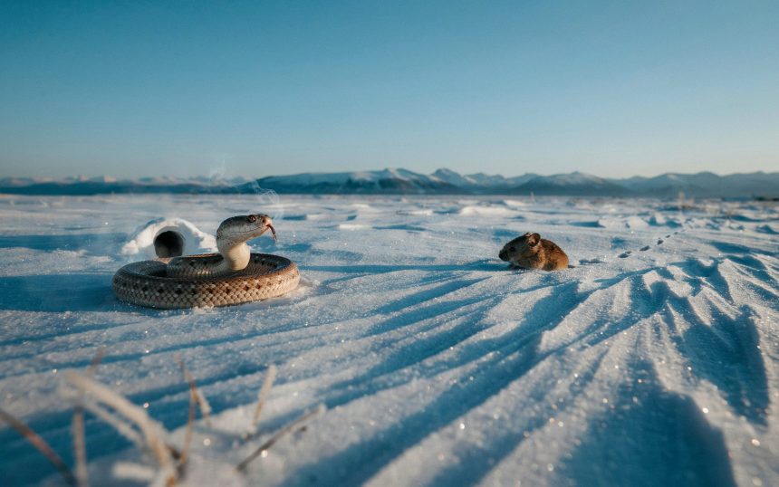 Snow Snakes: Winter's Silent Hunters Beneath Frozen White Landscapes