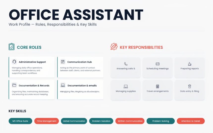 Office Assistant Work Profile: Roles, Responsibilities, and Key Skills